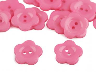 Kunststoffknopf Blütenform Ø 13mm Rosa